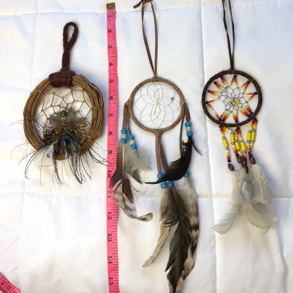 Lot of 14 Dream Catchers Boho‎ Wall Hanging Handmade Feather Macrame Mixed Sizes